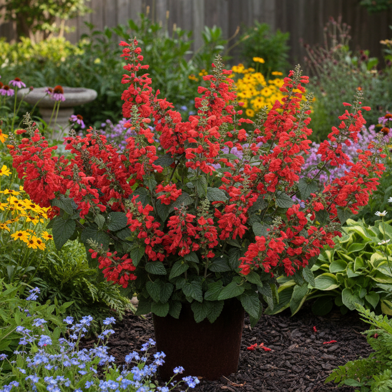 Salvia 'Unplugged Red' ~ Hummingbird Buffet of 24 Hefty Plants for Preorder