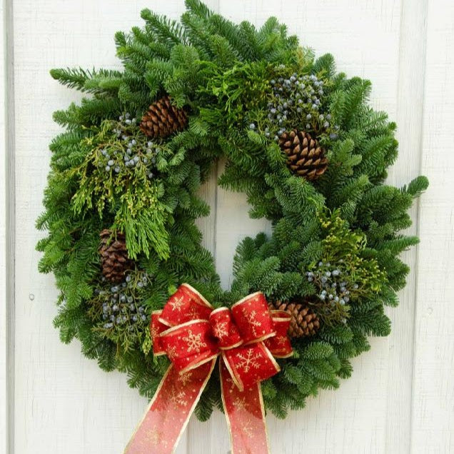 12inch Live Holiday Wreath | Online Order for Instore Pickup