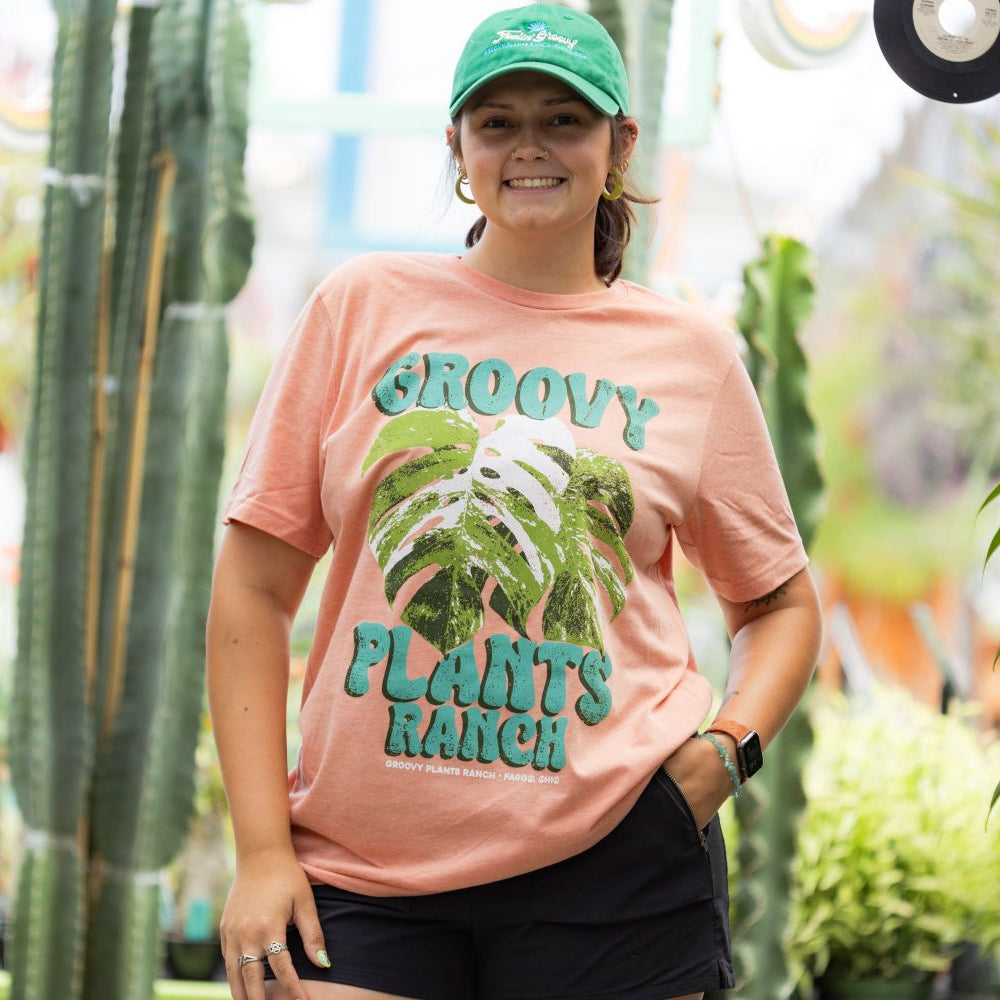Groovy T-Shirt | Monstera- Pink