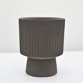 6" Fern Gully Pedestal Planter in Chocolate Brown