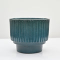 Teal Pedestal Planter