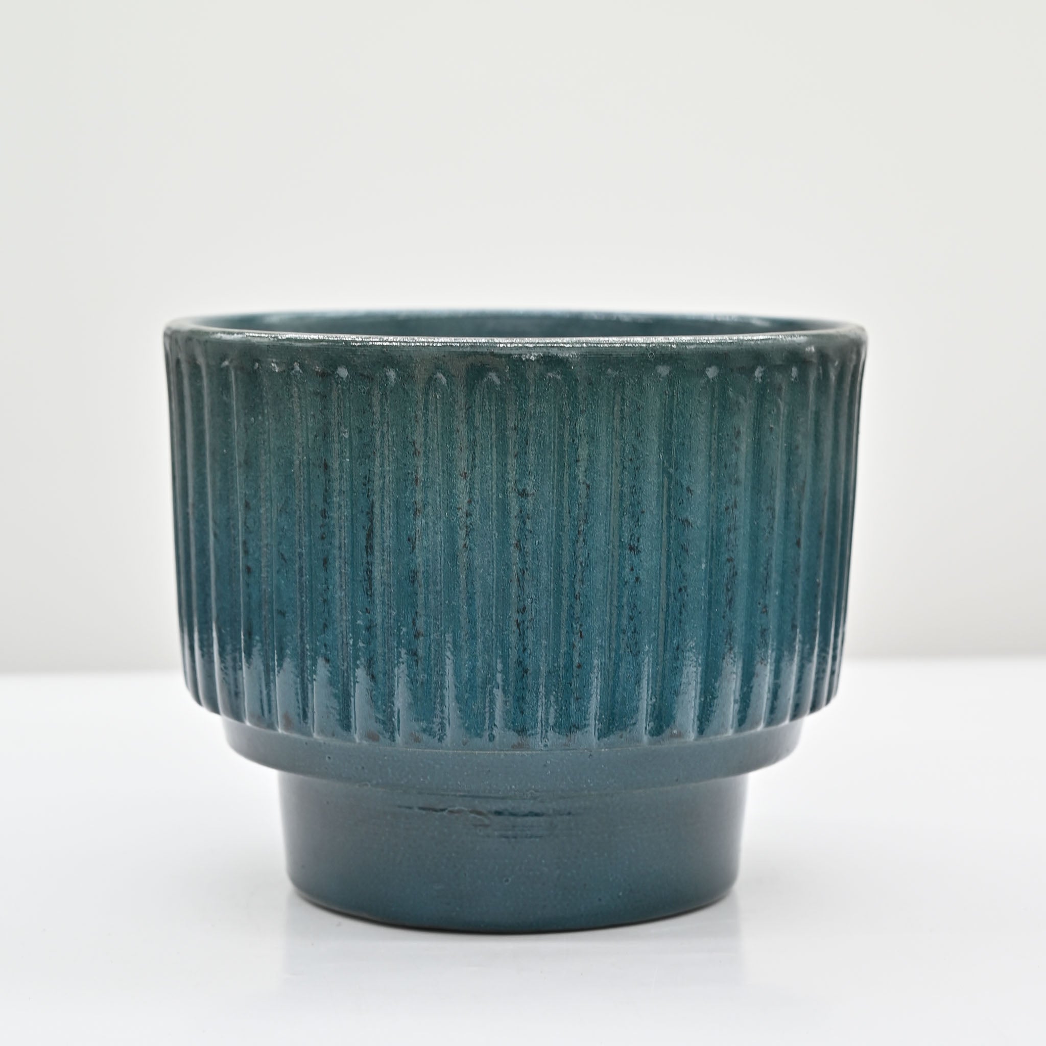 Teal Pedestal Planter