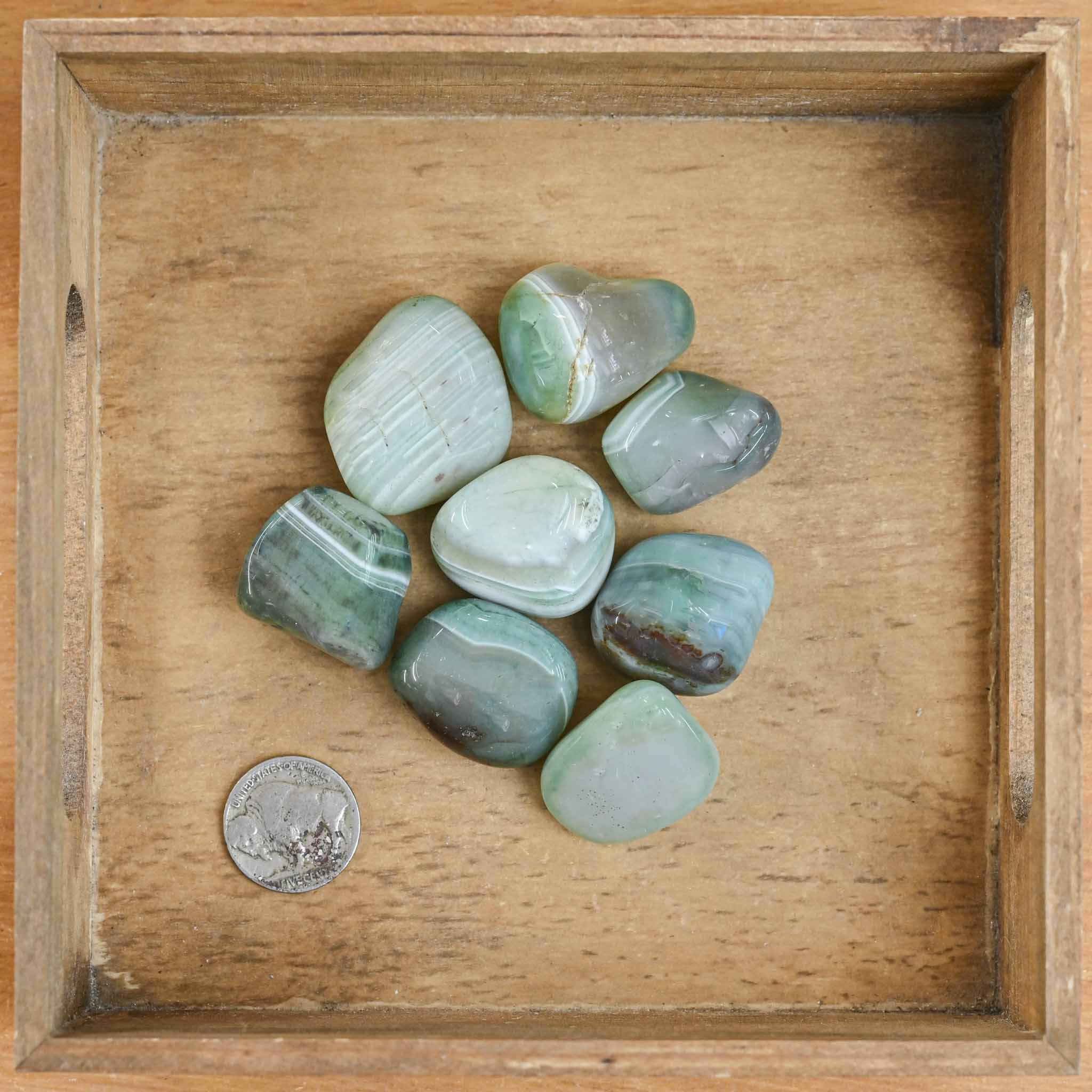 Tumbled Green Banded Agate