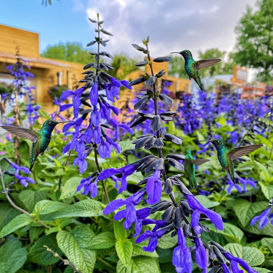 Salvia 'Black & Bloom' ~ Trio of 3 Hefty Plants for Preorder