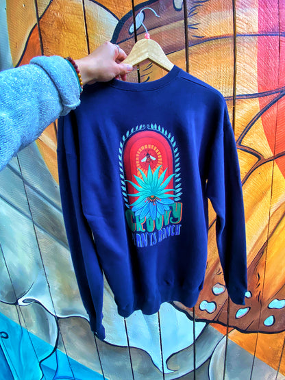 Navy Groovy Crewneck Sweatshirt