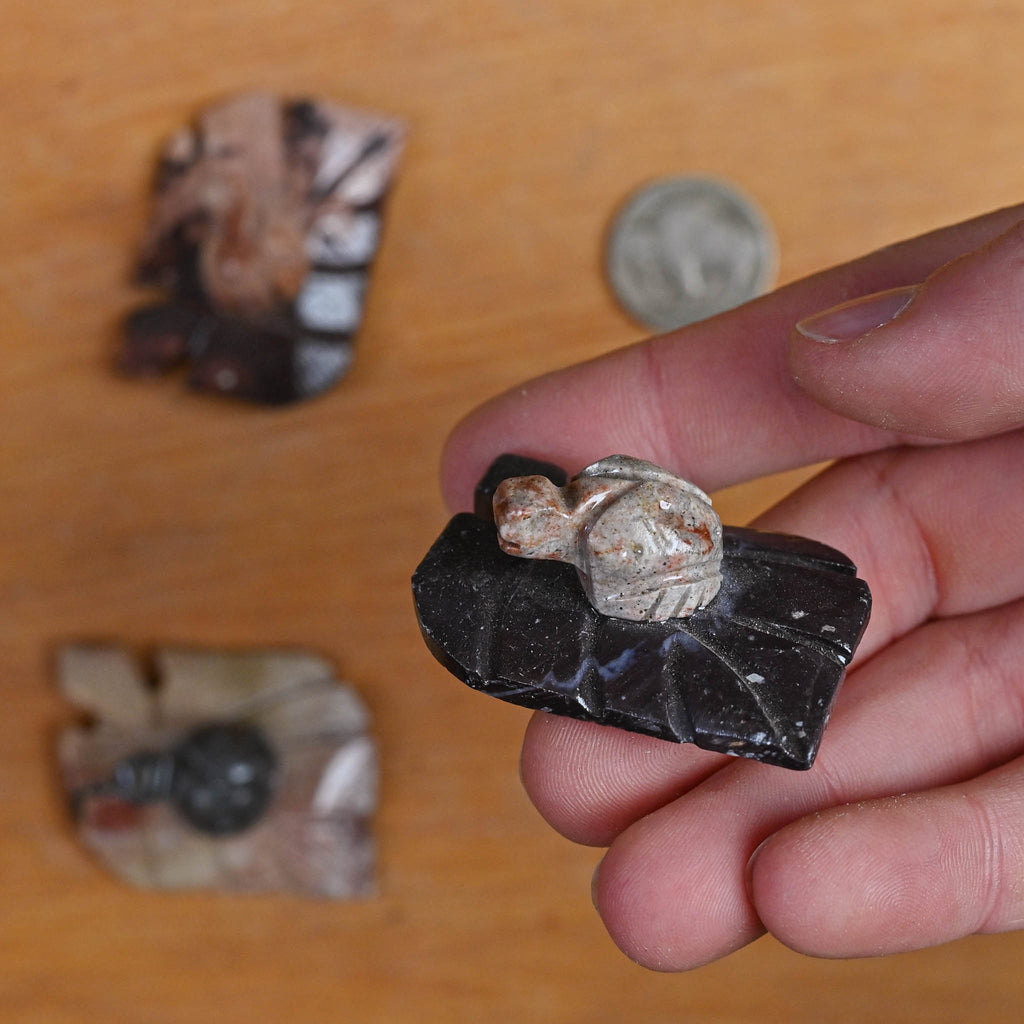 Soapstone Animal | Ladybug on Leaf