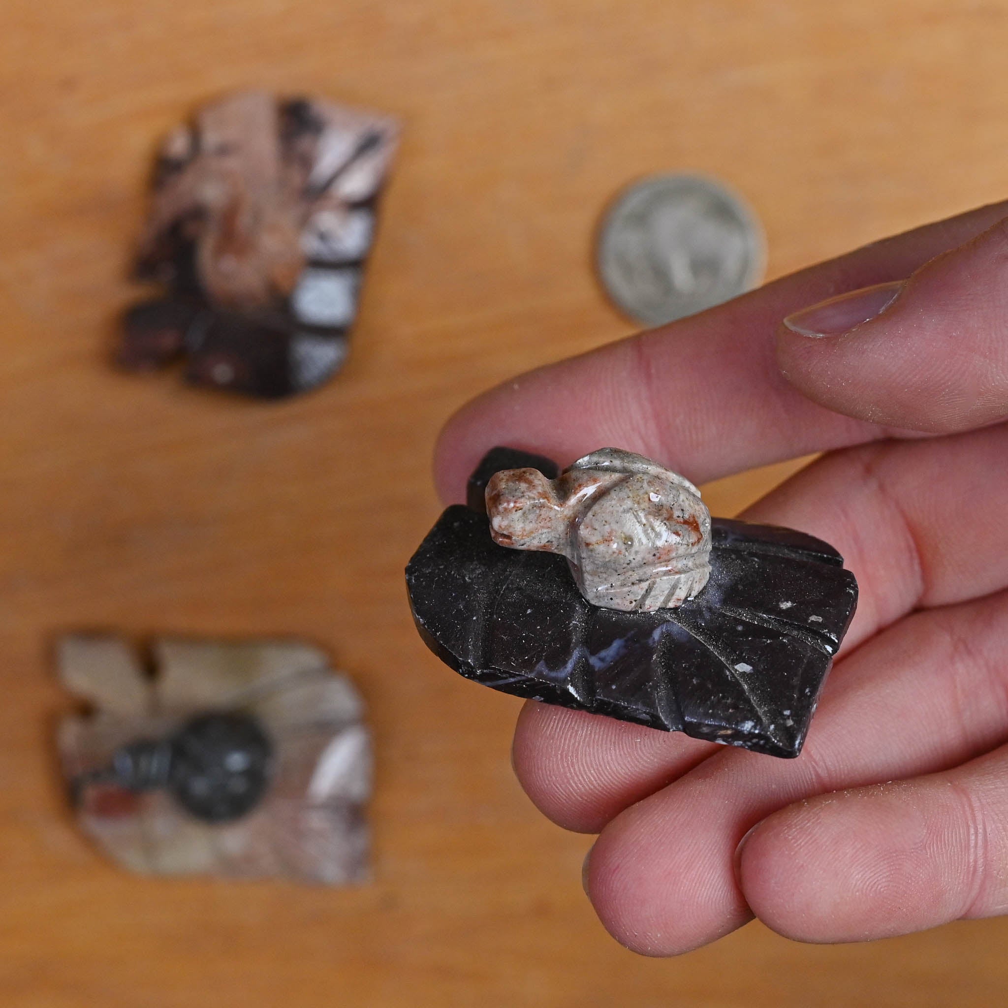 Soapstone Animal | Ladybug on Leaf