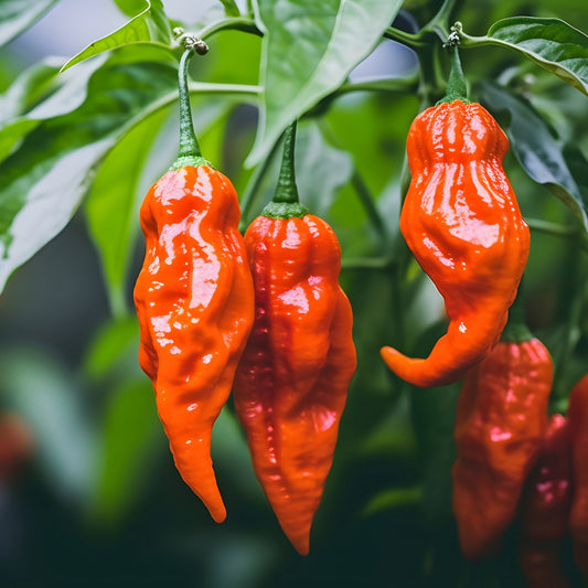 'Bhut Jolokia' Hot Ghost Pepper ~ Trio of 3 Hefty Plants for Preorder